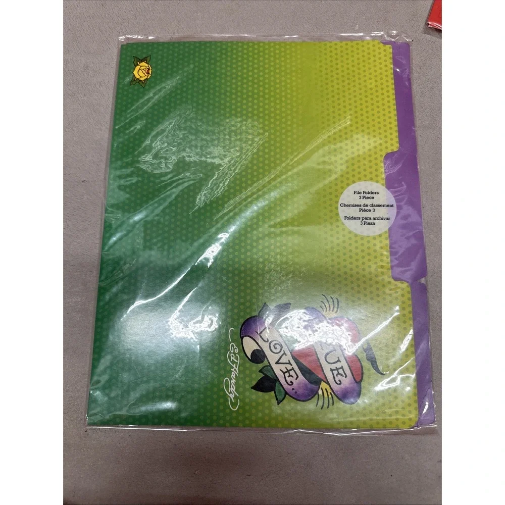 2012 Ed Hardy Bundle! Drink Coozy And 6 NEW File Folders Sealed